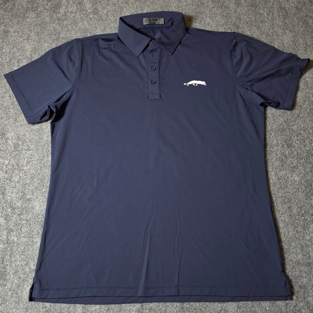 G/FORE Mens Navy Blue Grove XXIII Performance Golf Polo Shirt Size Large